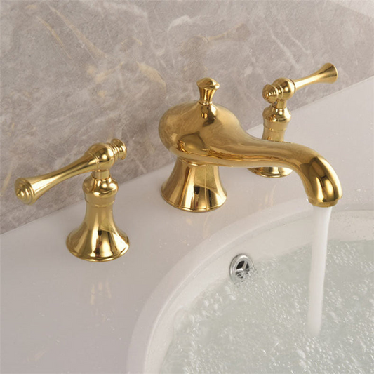 Goldura - Luxury Bathroom Cranes 3-Piece Faucet Set – Dual Handle Water Mixer