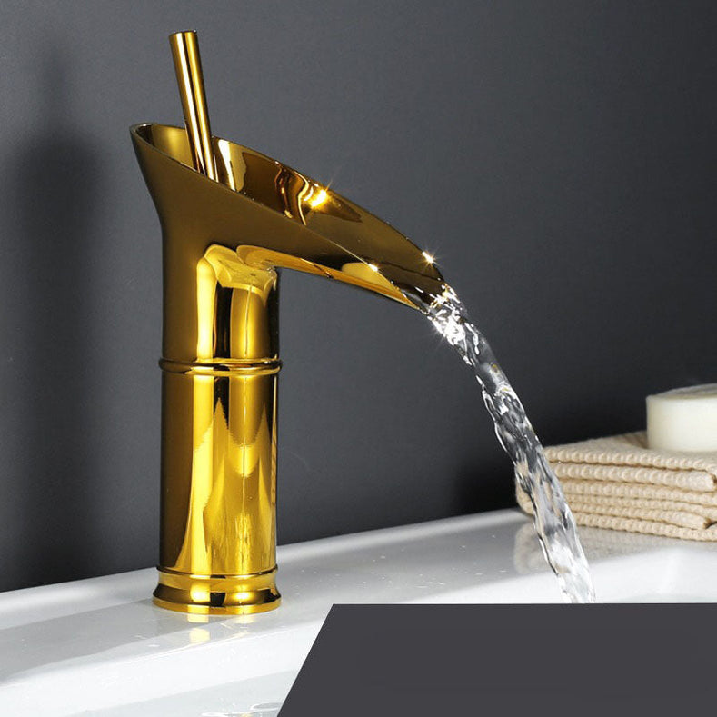 Streamo - Waterfall Bathroom Cranes – Single Handle Vessel Sink Faucet