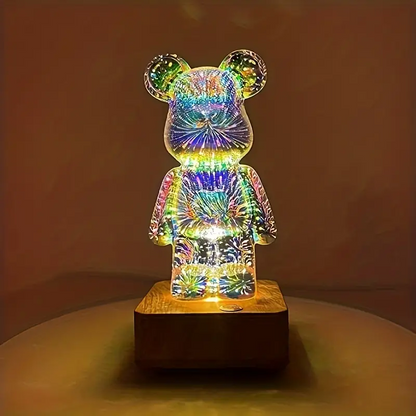 Glowric - 3D Bear Night Light – Unique Table Decoration for Home and Bedroom Decor