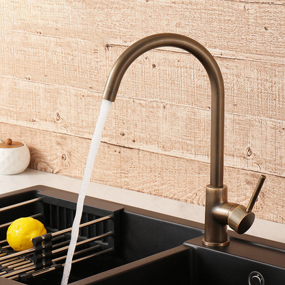 Bronflo - Modern Kitchen Cranes – Single Handle High Arc Swivel Faucet