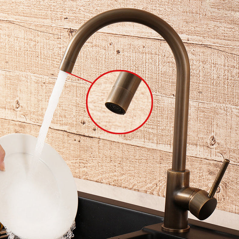 Bronflo - Modern Kitchen Cranes – Single Handle High Arc Swivel Faucet