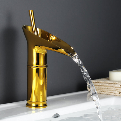 Streamo - Waterfall Bathroom Cranes – Single Handle Vessel Sink Faucet