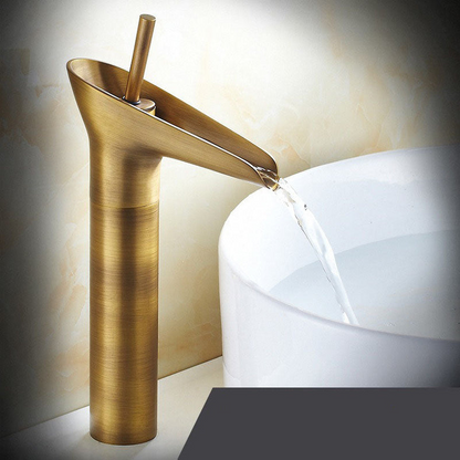 Streamo - Waterfall Bathroom Cranes – Single Handle Vessel Sink Faucet