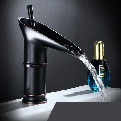 Streamo - Waterfall Bathroom Cranes – Single Handle Vessel Sink Faucet